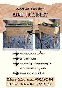 Holzprodukte Hochbeet mit persönlicher Gravur