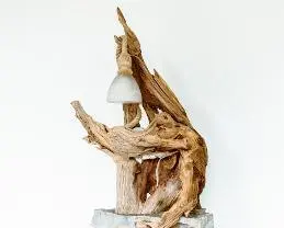 Holzprodukte Handgefertigte Zirbenwurzelholzlampe