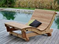 SiHo Relax-Liege Lärche mit Kantholzunterbau Offenhausen