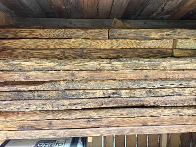 Schnittholz Fichte Altholz gehackt, gebürstet 80x 120mm