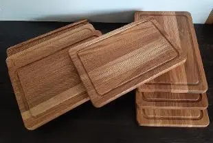 Holzprodukte Schneidebrett mit Saftrille Eiche